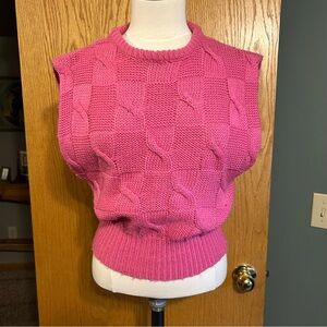 Vintage Spice of Life sweater vest women’s‎ medium Cable Knit preppy retro look
